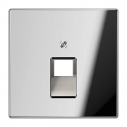 Накладка 1-ая компьютерной/телефонной RJ45/RJ11 розетки наклонная Jung LS Хром