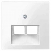 Накладка комп/тел розетки 2-местная наклонная System M Merten полярно-белая