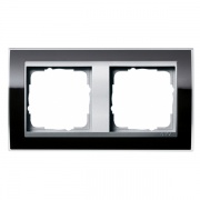 Рамка Gira Event Clear Черный 2 поста цвет вставки Алюминий