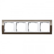 Рамка 4-ая Gira Event Clear Коричневый цвет вставки Белый глянцевый