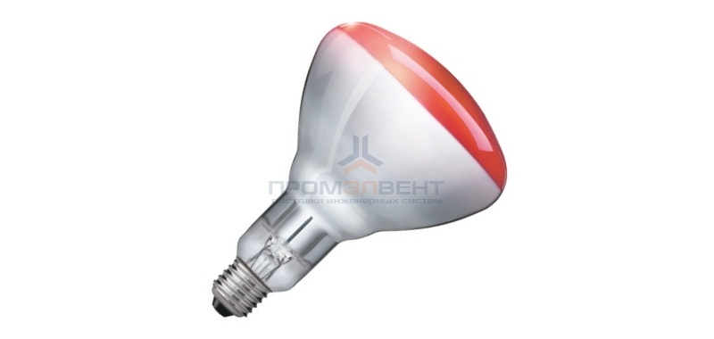 Лампа инфракрасная Philips BR125 IR 250W E27 красная