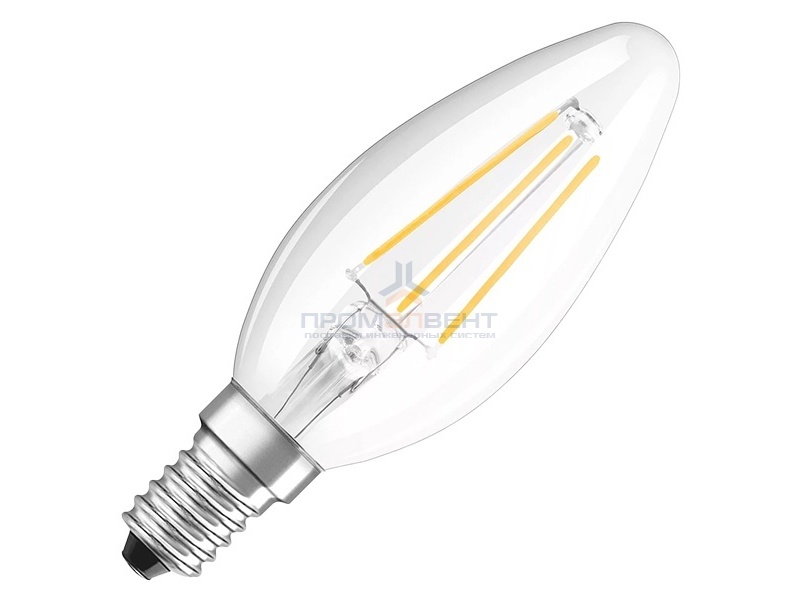 Лампа филаментная светодиодная свеча Osram LED SCL B 60 DIM 5W/827 230V CL E14 520lm Filament