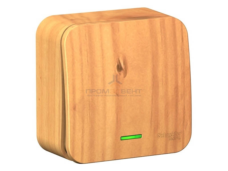 Выключатель 1-клавишный с подсветкой (cх.1) Blanca Schneider Electric 10А 250В ясень изол.пластина