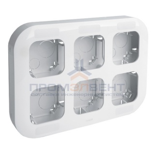 Рамка 6 постов Legrand Quteo белая [уп 2шт]