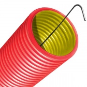 Труба двустенная гибкая DKC 160 мм, с протяжкой, с муфтой красная [бухта 50м]