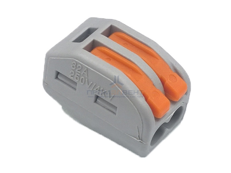 Клеммник WAGO 2 (одножильных или многожильных) х 0,08-4мм2 32A Cu [уп. 50шт]