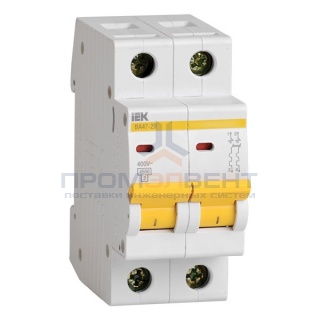 Автоматический выключатель ВА47-29 2Р 6А 4,5кА характеристика D ИЭК (автомат)