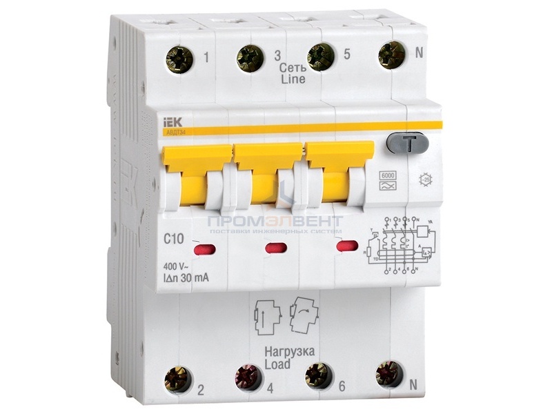 Дифференциальный автомат АВДТ 34 C10 30мА ИЭК