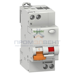 Дифференциальный автомат Schneider Electric АД63 1п+н 16А 30мА 4,5кА С