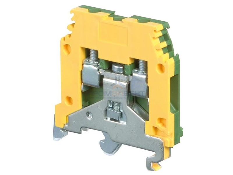 Клеммник ABB М4/6 P на DIN-рейку 4мм.кв. желто-зеленый