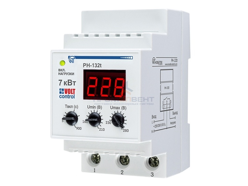 Однофазное реле контроля напряжения РН-132Т 32А, тепловое реле, на DIN-рейку