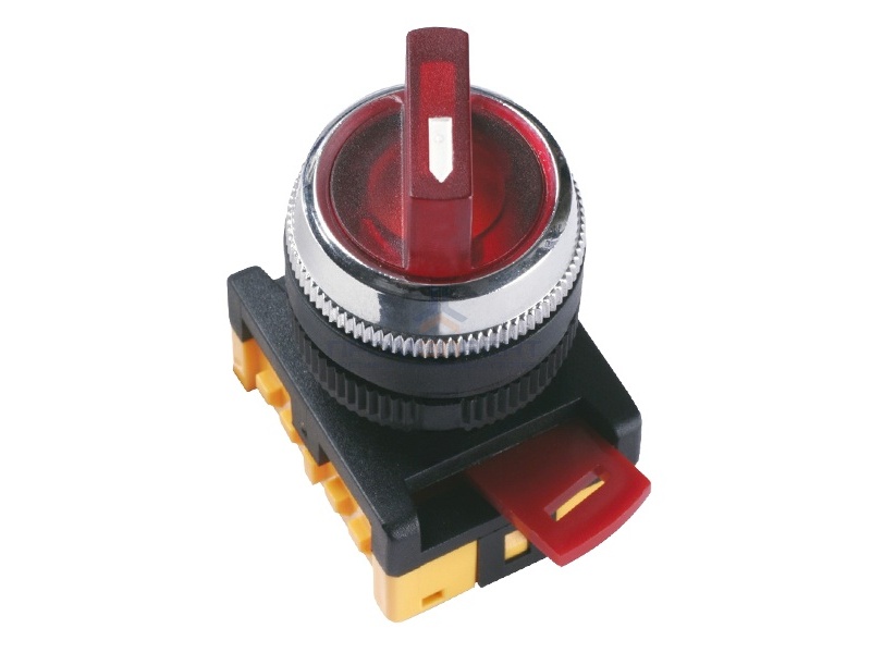 Переключатель АNСLR-22-3  на 3 фикс.полож.красный неон/240В 