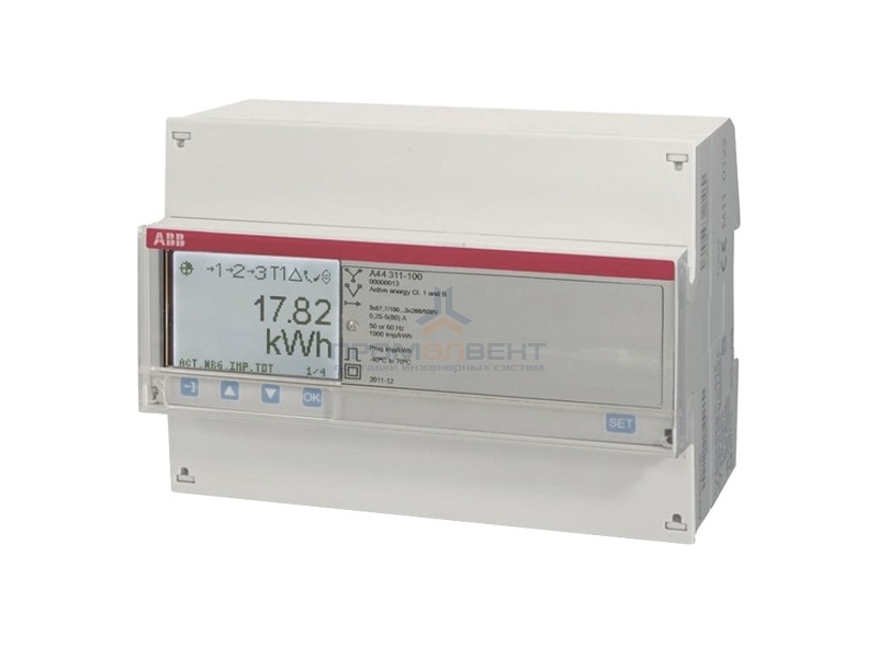 Электросчетчик ABB A44 111-200  1-6А 3-фазный, 1-тарифный, класс точности 1